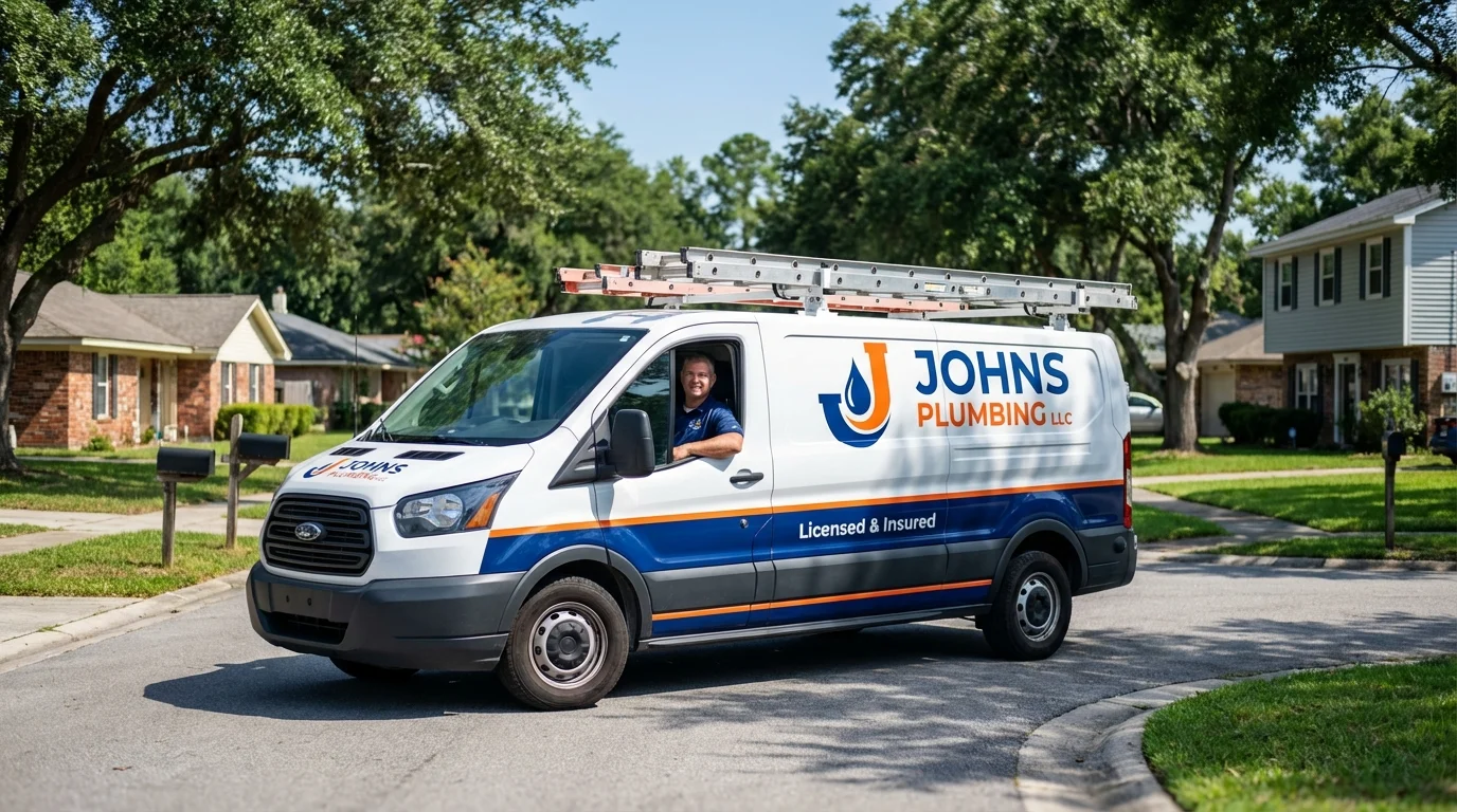 Johns Plumbing LLC service van in Maywood, IL